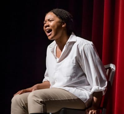 Aundria Brown in Bedlam's "Saint Joan." (Courtesy Randall-Garnick Photography/ArtsEmerson)