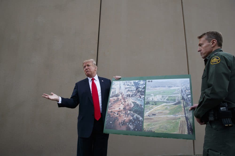 Border Walls And Protests Greet Trump On First Visit To