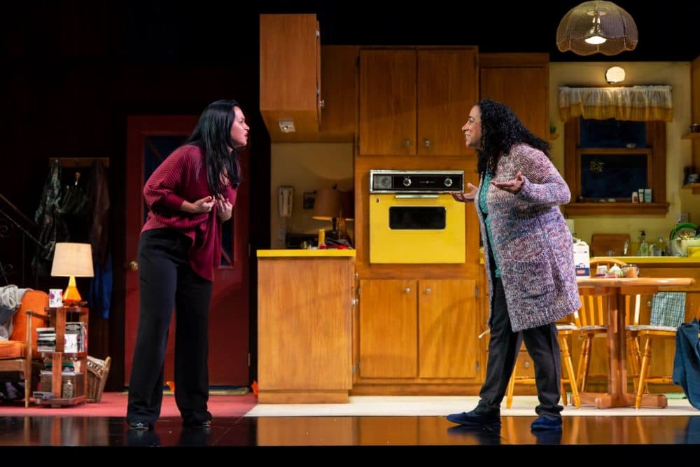 Carmen Zilles and Sophia Ramos as sisters Marlene and Joyce in "Top Girls." (Courtesy T Charles Erickson)