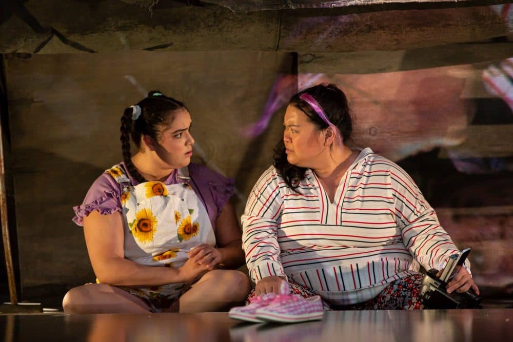 Kiara Pichardo (left) as 12-year-old Kit and Carmen M. Herlihy as 16-year-old Angie in "Top Girls." (Courtesy T Charles Erickson)