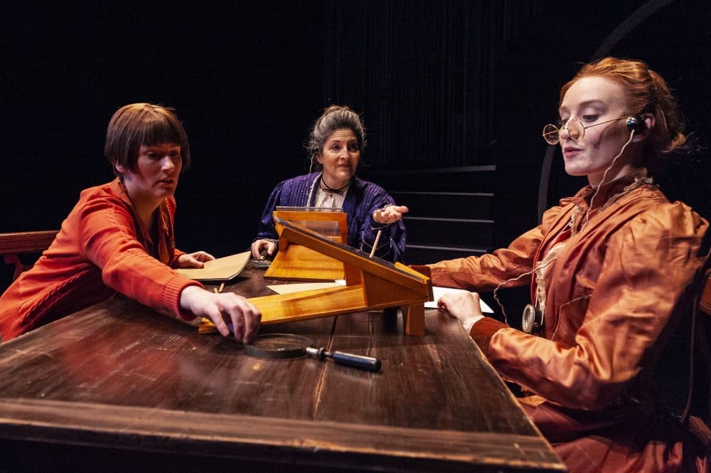 Amanda Collins as Cecilia Payne, Sarah Newhouse as Annie Jump Cannon and Sarah Oakes Muirhead as Henrietta Swan Leavitt in "The Women Who Mapped the Stars." (Courtesy A.R. Sinclair Photography)