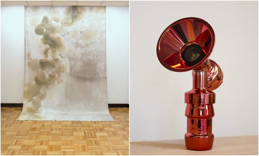 Aimee Gilmore's "Milkscapes" and "Pushed and Pulled." (Courtesy Aimee Gilmore)