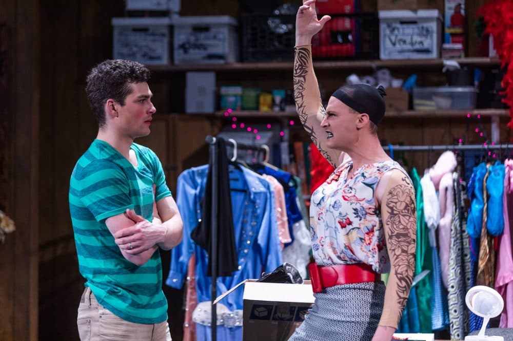 Jared Reinfeldt and Alex Pollock in Greater Boston Stage Company's "The Legend of Georgia McBride." (Courtesy Nile Scott Shots)