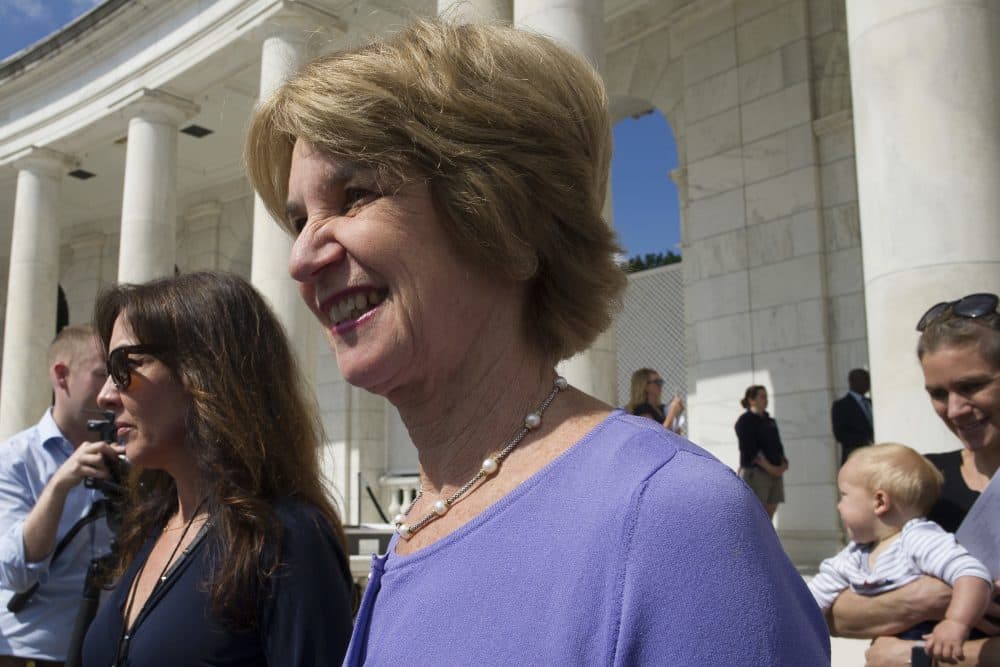 Kathleen Kennedy Townsend arrives for the "Celebration of the Life of Robert F. Kennedy" at Arlington National Cemetery in Arlington on Wednesday. (Cliff Owen/AP)