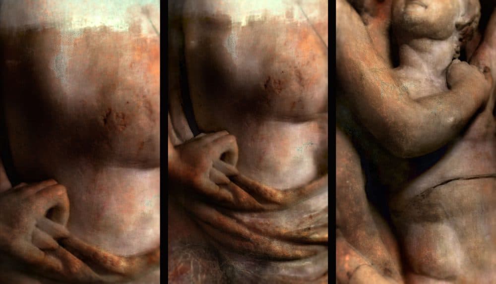 The fine detail of the sarcophagus' carving is seen in one of the 3D renderings. (Courtesy Gardner Museum)