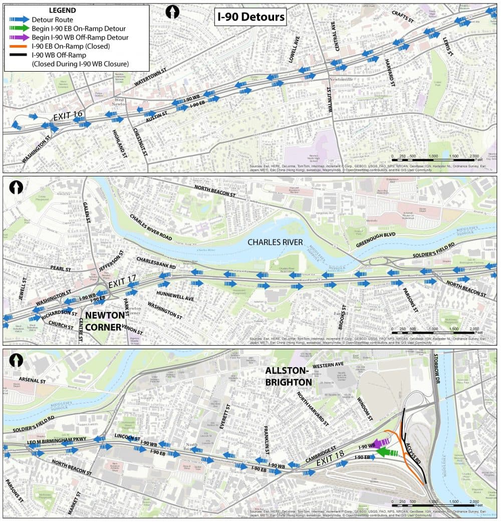 How the construction will affect the Mass. Pike. (Courtesy MassDOT)