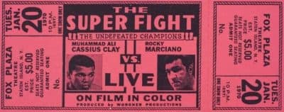 In 1970, moviegoers could watch Muhammad Ali and Rocky Marciano square off in the ring..."live". Sort of (ToonIsALoon/Wikimedia Commons)