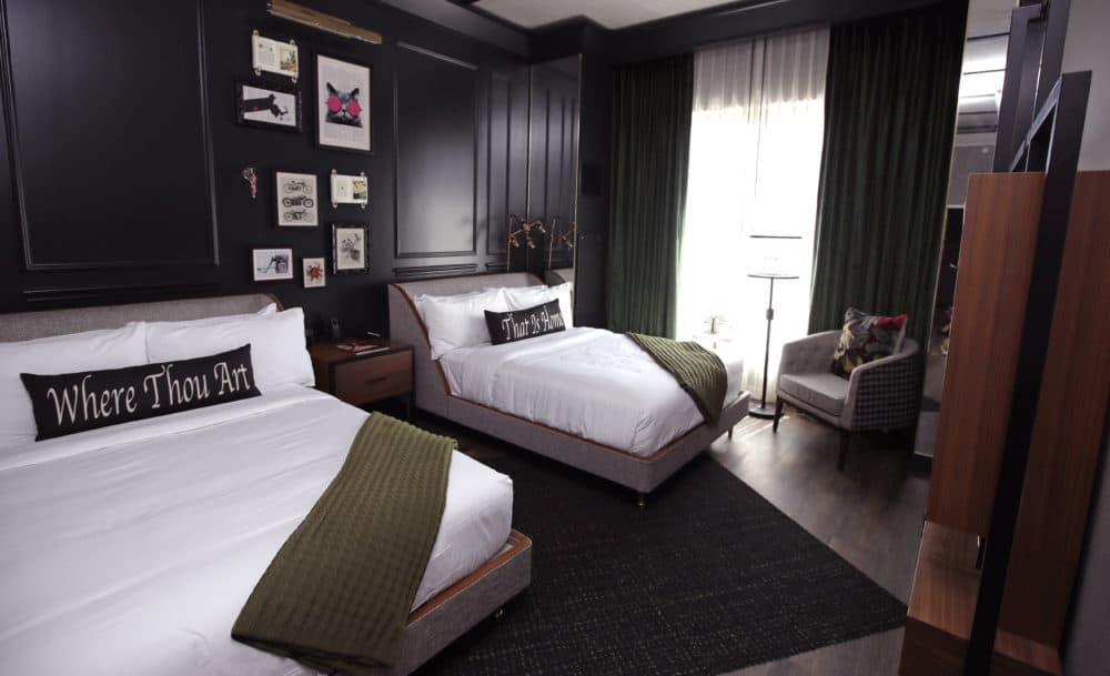 A standard hotel room is ready for guests during a preview tour at casino. (Charles Krupa/AP)