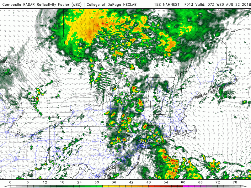 Showers and storms this morning end with more possible in a few spots this afternoon. (Courtesy COD Weather)