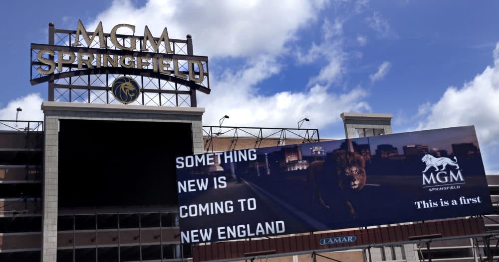 An MGM sign atop the parking garage (Charles Krupa/AP)