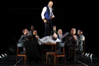 Faran Tahir (Richard III) and the cast of Richard III, Shakespeare on the Common 2018-Photo by Evgenia Eliseeva