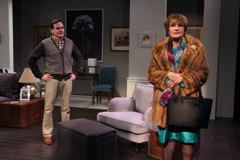 Bill Mootos and Annette Miller in "Mothers & Sons" at Shakespeare & Company. (Photo by Eloy Garcia)