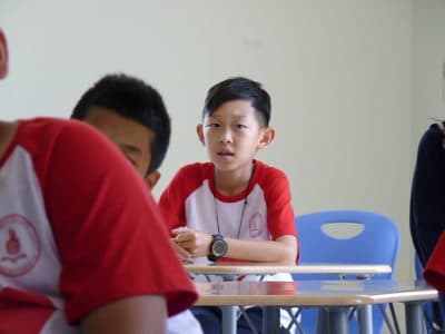 The language program runs approximately 45 days, and costs $8,000. Many families see it as an investment. (Todd Bookman/NHPR)
