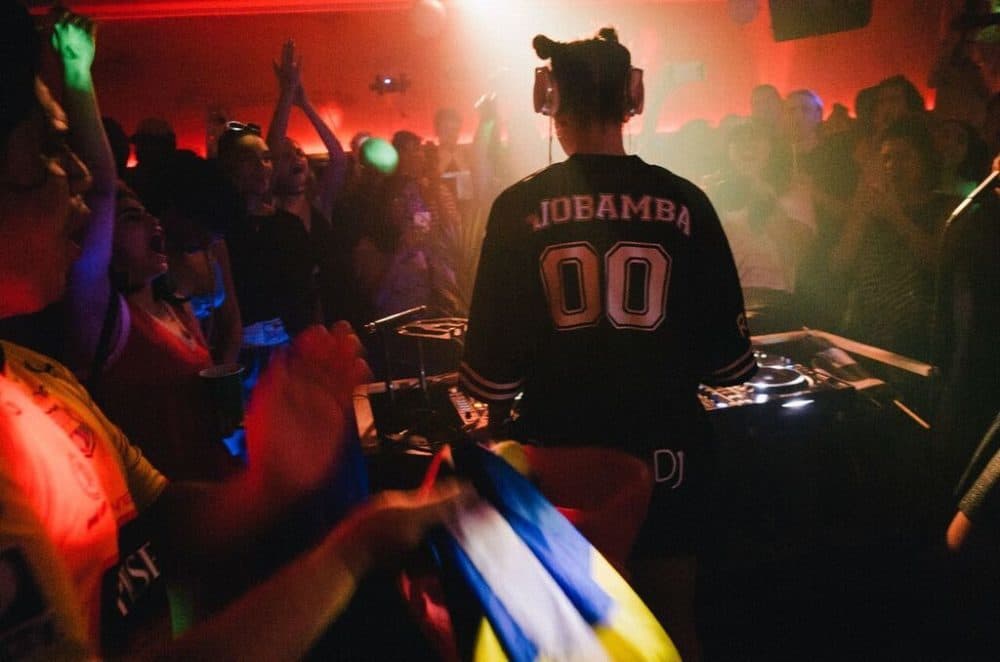 Sara Skolnick, aka DJ Riobamba, performing at Picó Picante. (Courtesy Guarionex Rodriguez Jr.)