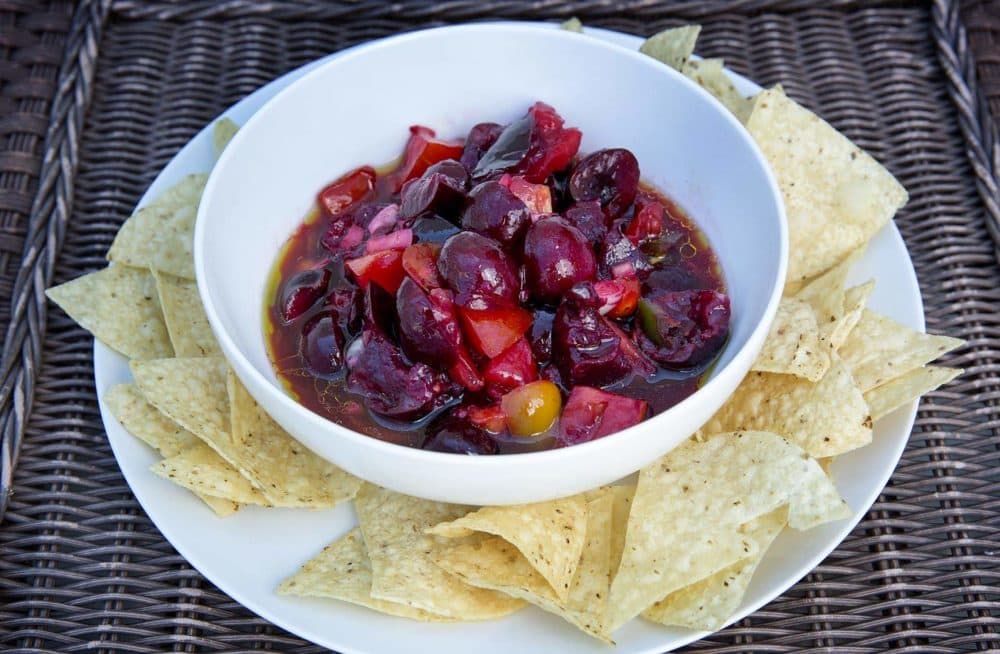 Summer fruit salsa, from chef Kathy Gunst. (Robin Lubbock/WBUR)