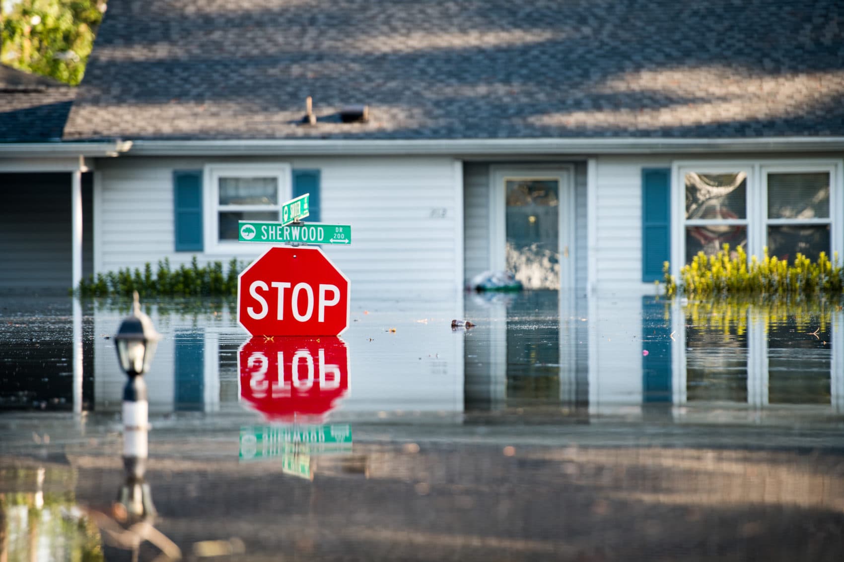 A home is inundated by floodwaters caused by Hurricane Florence near the Crabtree Swamp on Sept. 26, 2018 in Conway, S.C. (Sean Rayford/Getty Images)
