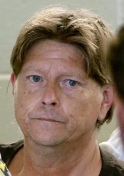 Allen Warner, 47, is arraigned in the death if his wife, Shana Warner, in Plymouth District Court on Wednesday, Sept. 26, 2018, in Plymouth, Mass. (Greg Derr/The Quincy Patriot Ledger via AP)