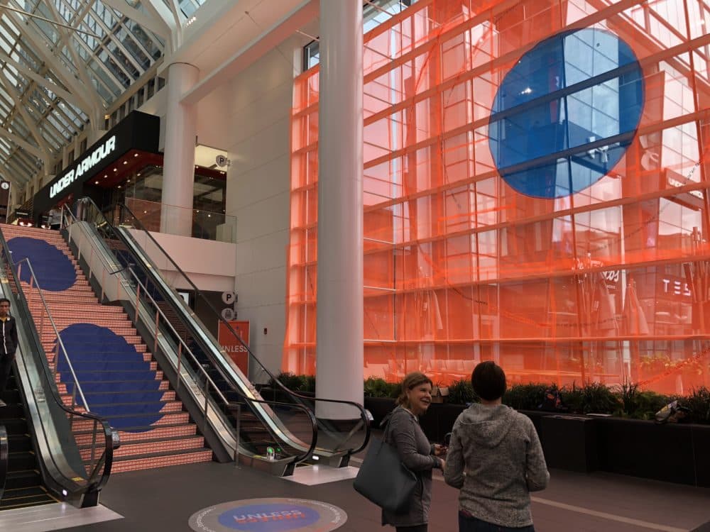 Stephanie Cardon's "Unless" inside the Prudential Center. (Courtesy Now+There)