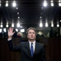 President Trump's Supreme Court nominee, Brett Kavanaugh, is sworn-in before the Senate Judiciary Committee on Sept. 4. (Andrew Harnik/AP)