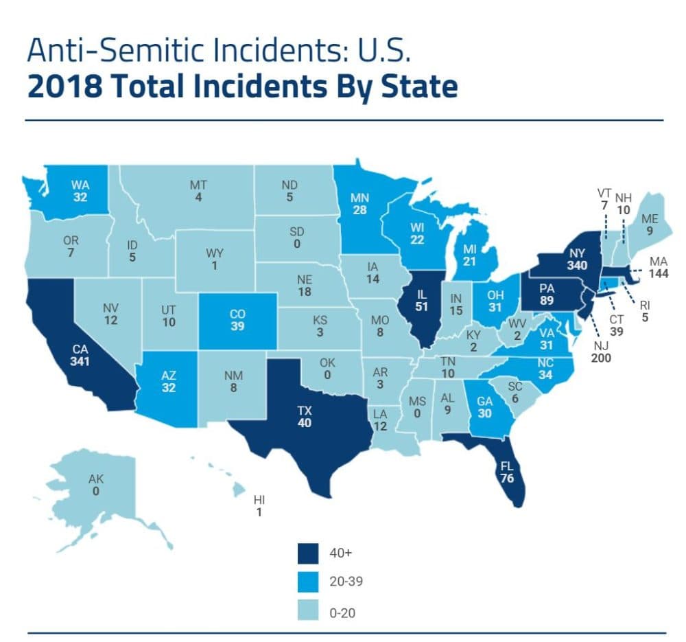 ADL AntiSemitism Remains High In State Despite Drop In Incidents