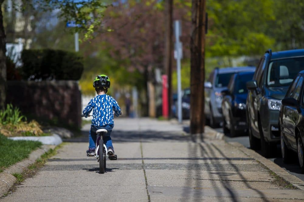 kids playing bike