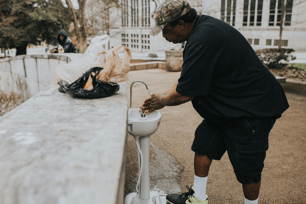 Formerly Homeless Atlanta Resident Staves Off Coronavirus With Portable Sinks - Here And Now