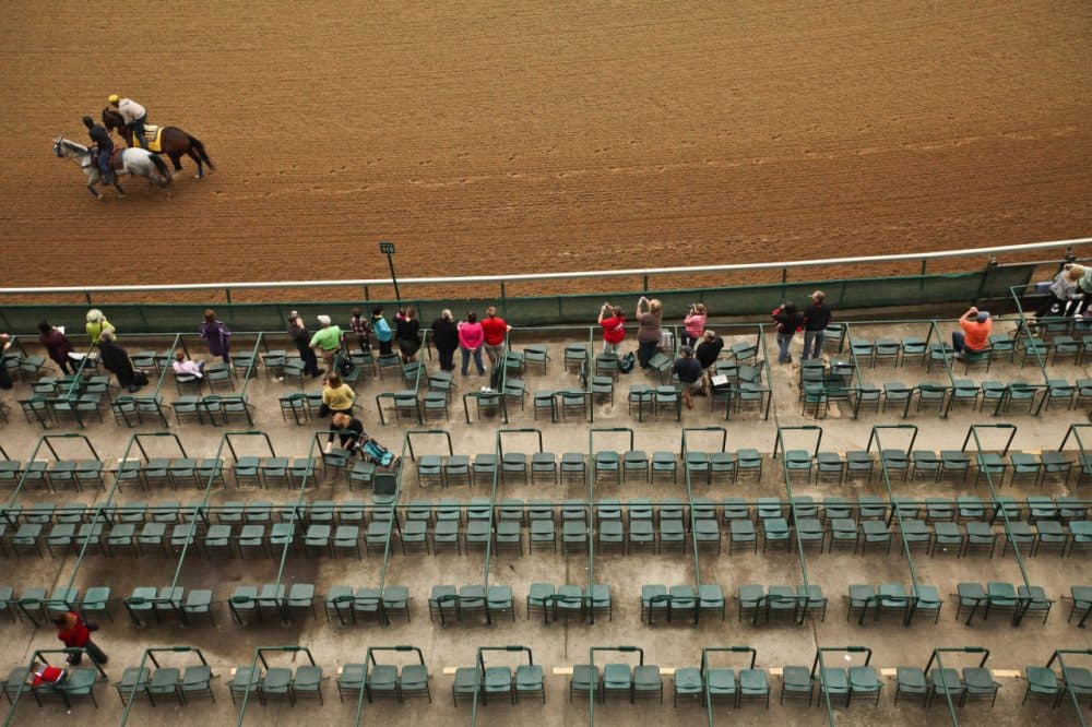A view of morning practice from millionaires row. (Anne Marshall/Only A Game)