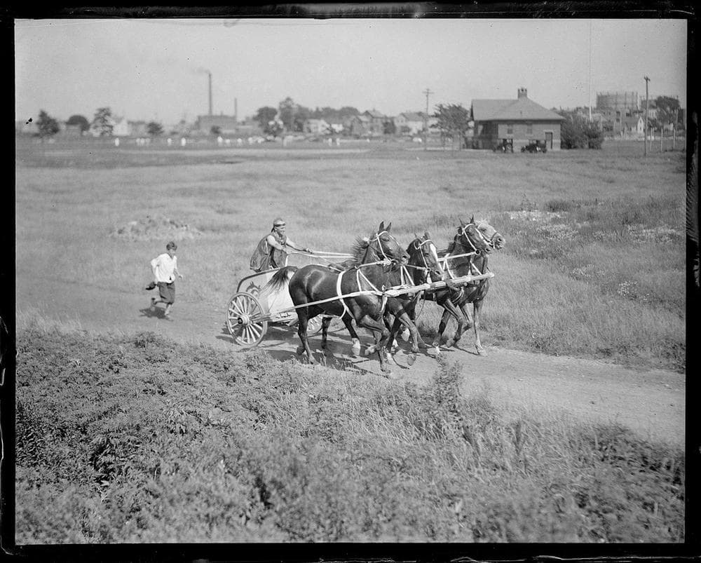 The Charles River Speedway opened to the public in1899 along the Charles River in Brighton. The Speedway became the leased home of the Metropolitan Driving Club until the late 1950s when the lease terminated and it was turned into a general recreation area. (Boston Public Library/Flickr)