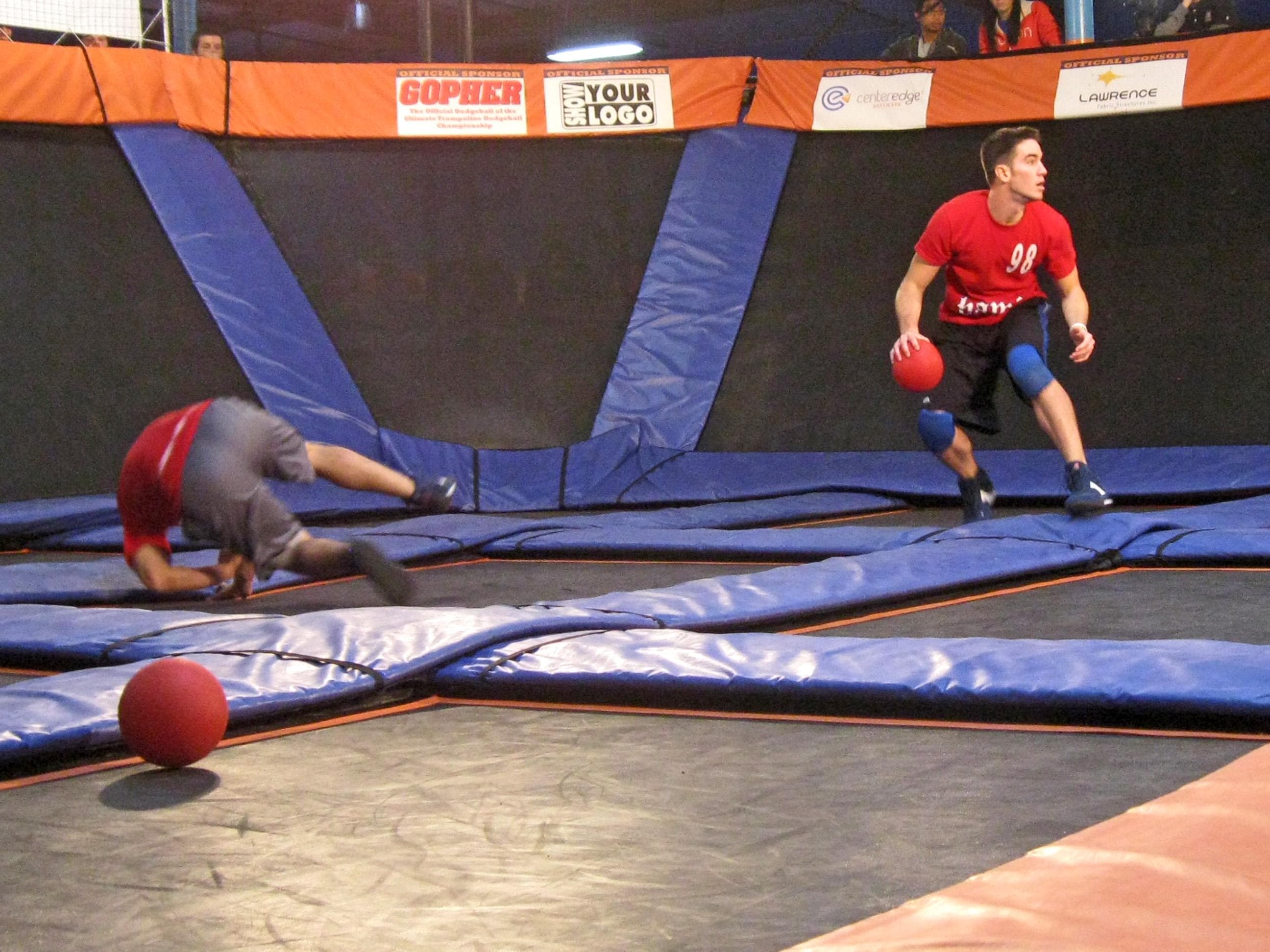 Trampoline Dodgeball Bouncing Balls And People Only A Game