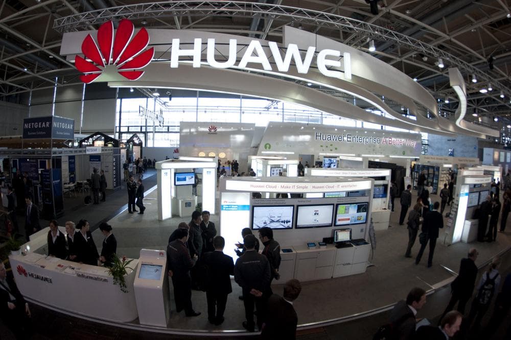 A Huawei booth is pictured at a computer expo in Germany in 2012. MIT is cutting ties with the Chinese company. (Nigel Treblin/DAPD)