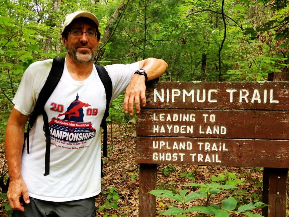 John Huth, author of "The Lost Art of Finding Our Way," at Nobscot Scout Reservation in Sudbury. (Meghna Chakrabarti/WBUR)