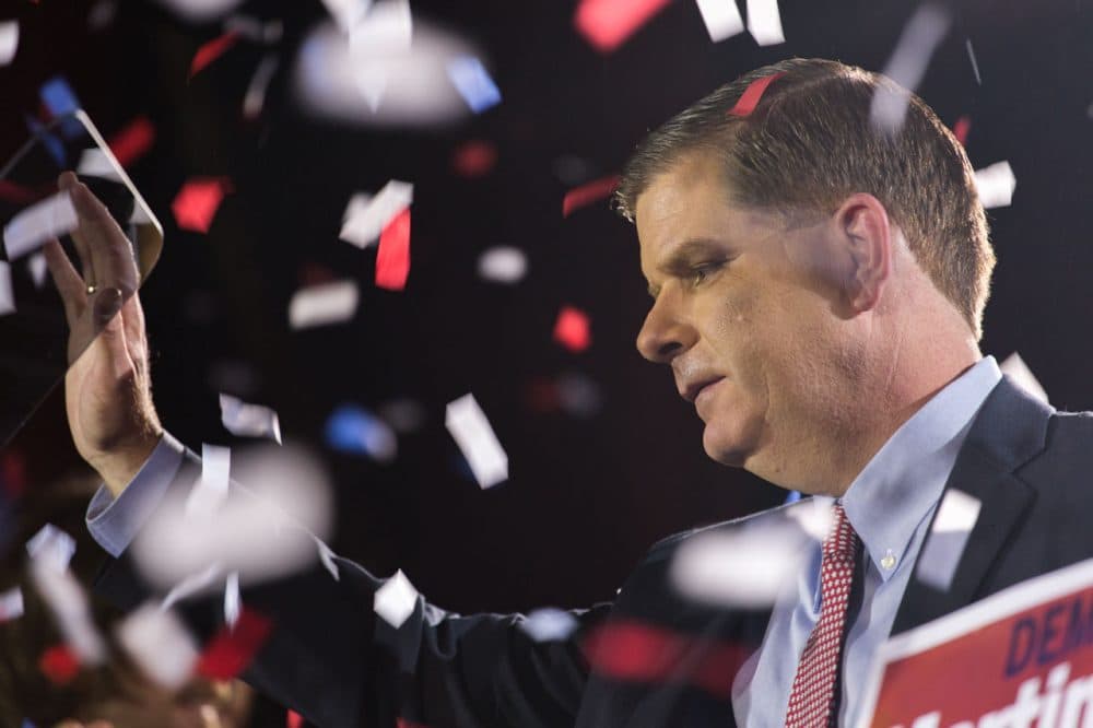 During the campaign, Mayor-elect Marty Walsh argued that his union ties will give him a leg up in negotiations with city unions. (Joe Spurr/WBUR)