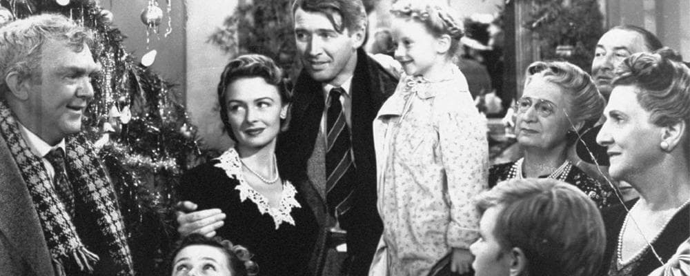 A photo from the final scene of "It's A Wonderful Life." (AP)