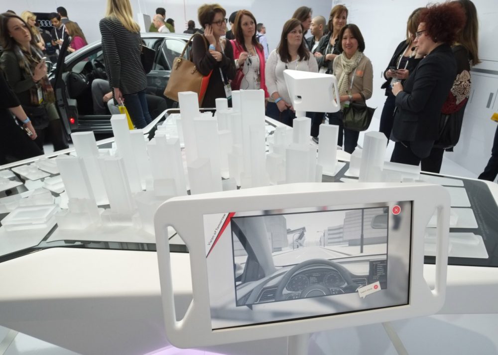 Visitors check Audi's Concept Vision of Tomorrow during the 2014 International CES at the Las Vegas Convention Center on January 7, 2014 in Las Vegas, Nevada. (Joe Klamar/AFP/Getty Images)