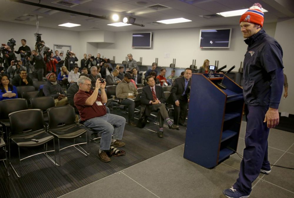 Tom Brady's upcoming meeting with Denver Broncos quarterback Peyton Manning has drawn attention all week. (Stephan Savoia/AP)