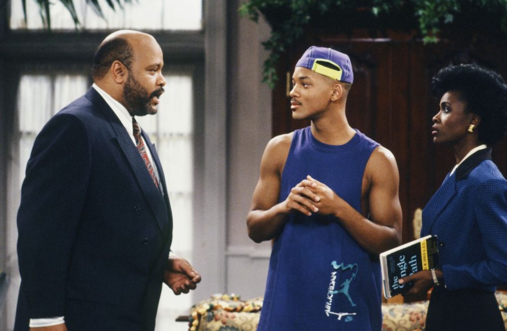 This photo provided by NBC shows, from left, James Avery as Philip Banks, Will Smith as William &quot;Will&quot; Smith, and Janet Hubert as Vivian Banks, in an episode  of the TV series, &quot;The Fresh Prince of Bel-Air.&quot; Avery, 65, the bulky character actor who laid down the law as the Honorable Philip Banks has died.  (AP/NBC)