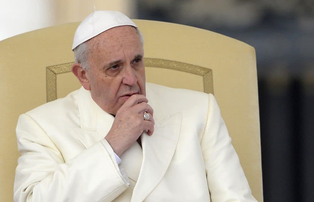 Pope Francis looks on during his general audience at St Peter's square on January 22, 2014 at the Vatican. (Andreas Solaro/AFP/Getty Images)