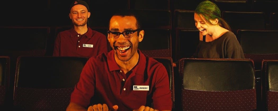 Alex Pollock, Peter Andersen and Brenna Fitzgerald in "The Flick." (Courtesy, Company One)