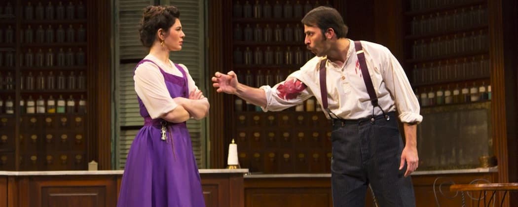 Christina Pumariega as Adela and Juan Javier Cardenas as her half-brother in "Becoming Cuba" at the Huntington Theatre Company. (T. Charles Erickson)