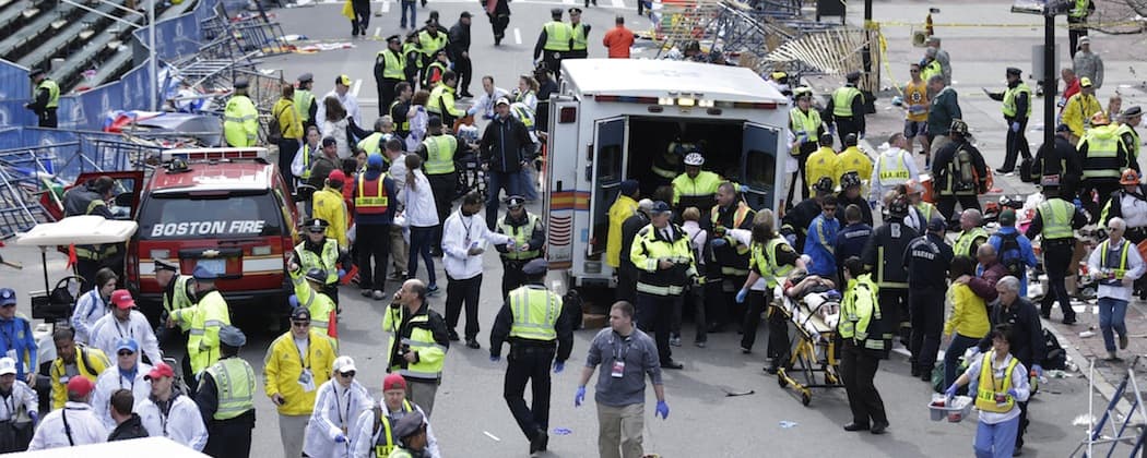 Windsor was stopped at the 25.7 mile marker in 2013 after two pressure cookers went off at the finish killing three and injuring more than 260. (Charles Krupa/AP)