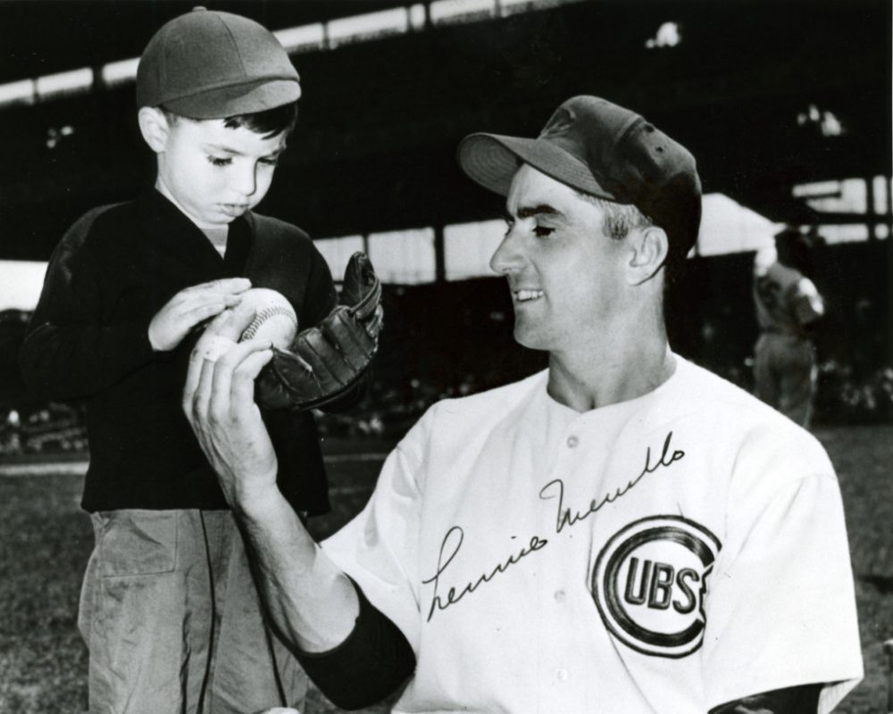 Lennie Merullo is pictured with his son Len "Boots" Merullo in the 1940s. (Courtesy of Lennie Merullo)