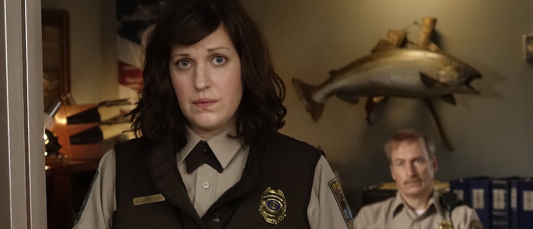 Allison Tolman as Molly Solverson and Bob Odenkirk as Bill Oswalt in the season finale of "Fargo." (Chris Large/FX)