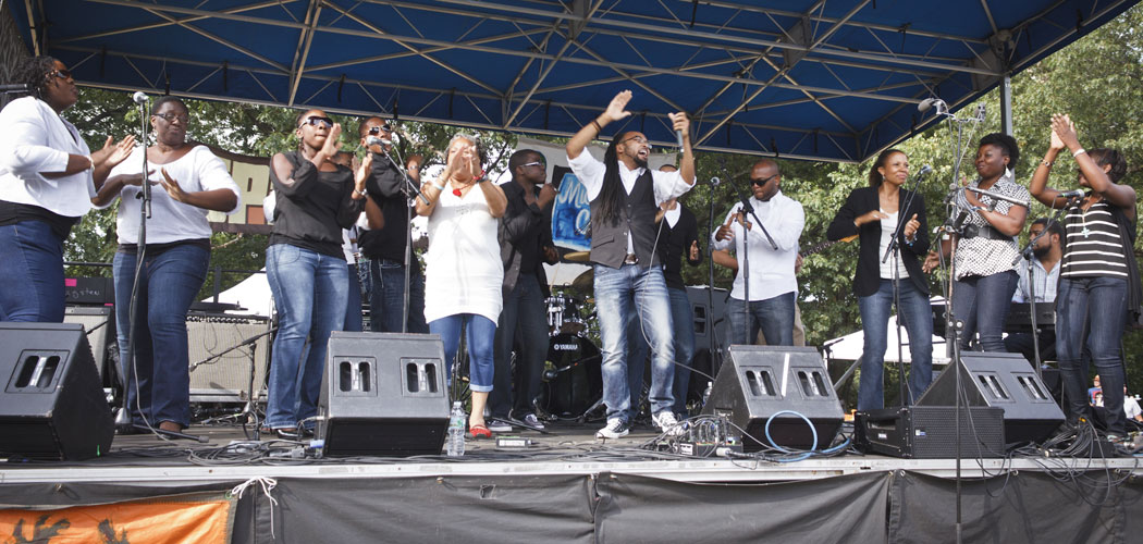 Bethel A.M.E. Praise & Worship Team at the Jamaica Plain Music Festival. (Tony Sahadeo)