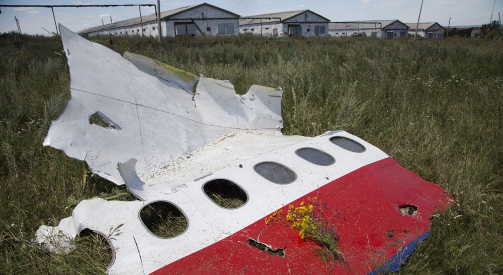 Joshua Rubenstein: "There is an emerging consensus that pro-Russia separatists, armed by Vladimir Putin, brought down the plane." Pictured: Flowers lay on a piece of the crashed Malaysia Airlines Flight 17 near the village of Hrabove in eastern Ukraine, Monday, July 21, 2014. International investigators still have had only limited access to the crash site, hindered by pro-Russia fighters who control the territory in eastern Ukraine. (Dmitry Lovetsky/AP)
