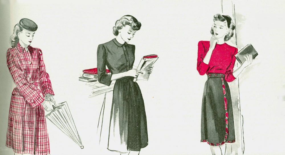 Amy Carleton: "What better way for the smart woman to project her confidence than through her clothing?" Pictured: An ad for teen fashion from 1944. (genibee/Flickr)