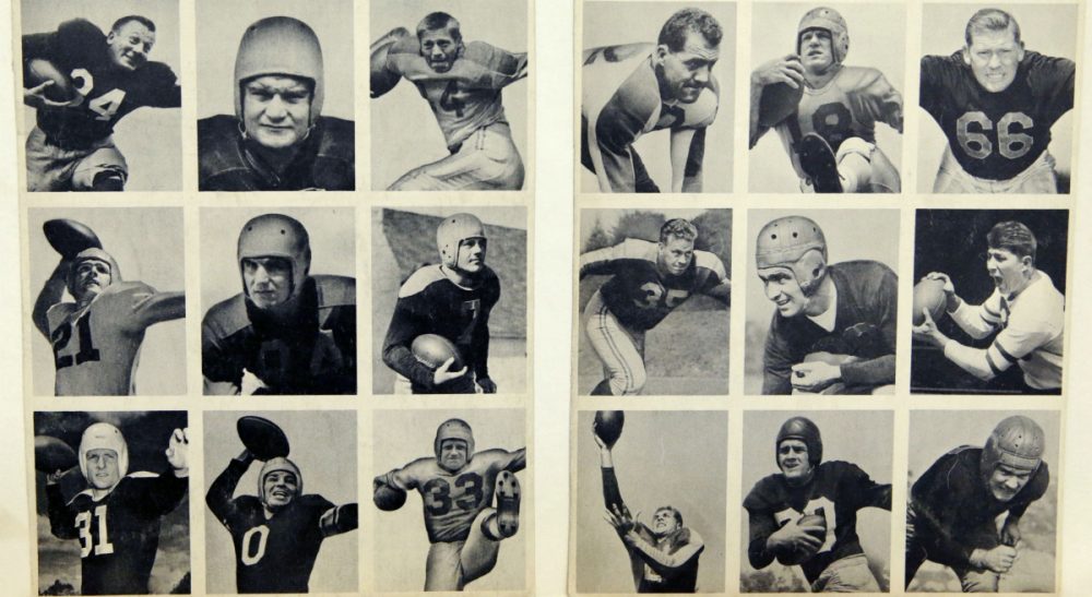 Steve Almond: "When I wrote my new book criticizing football, I expected tons of hate mail. What I didn’t expect was support." Pictured: This 1948 rare uncut set of Bowman football trading cards shown at the Metropolitan Museum of Art in New York, ushered in the modern era of football cards. (Kathy Willens/AP)
