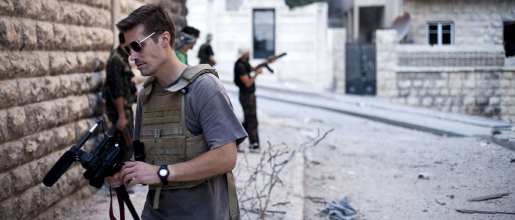 This September 2012 file photo posted on the website freejamesfoley.org shows journalist James Foley in Aleppo, Syria.