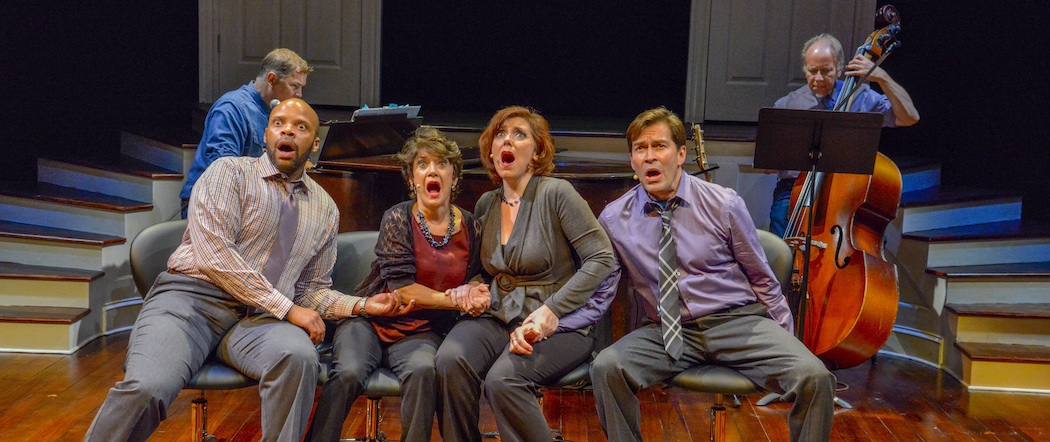 The cast of "Closer Than Ever" at the New Repertory Theatre. (Andrew Brilliant/Brilliant Pictures)