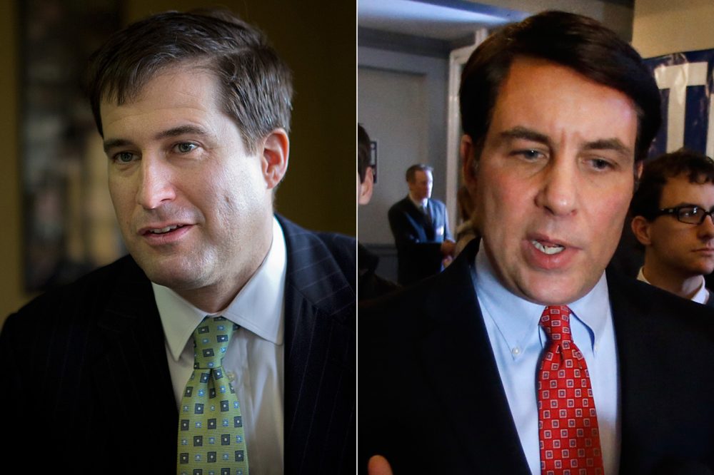 Democratic nominee Seth Moulton, left, and Republican nominee Richard Tisei (Jesse Costa/WBUR, Elise Amendola/AP)