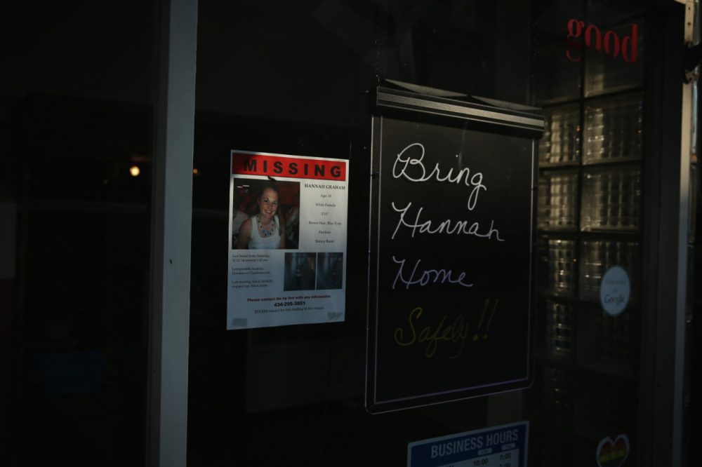 A flyer about the disappearance of Hannah Graham is seen October 2, 2014 in Charlottesville, Virginia. (Alex Wong/Getty Images)